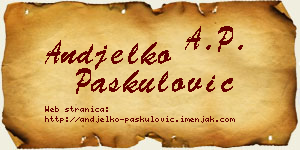 Anđelko Paskulović vizit kartica